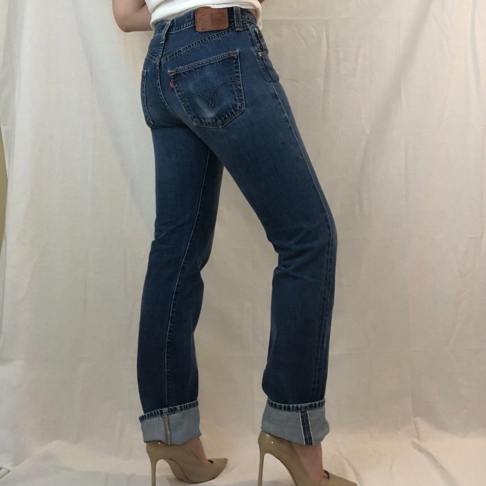 Vintage Levi's 501 Button Fly Unhemmed Original - Picture 6 of 8